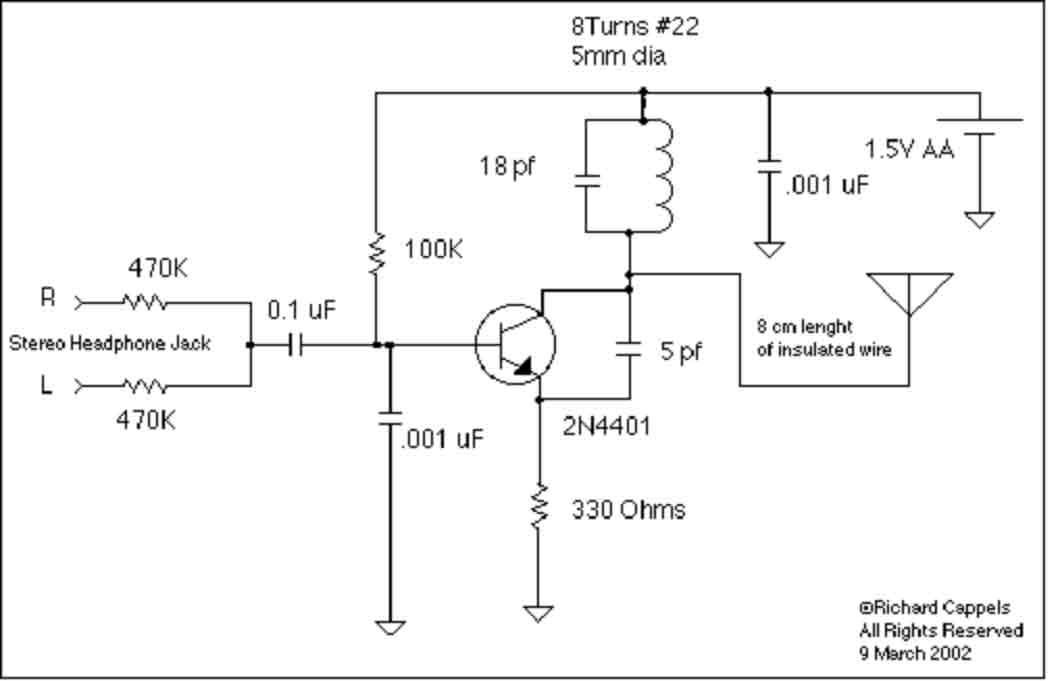 15v battery operated fm circuit