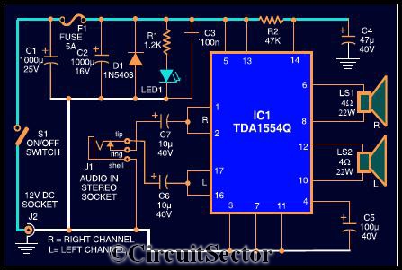 22W Mobile Car Stereo Power Amplifier PCB circuit