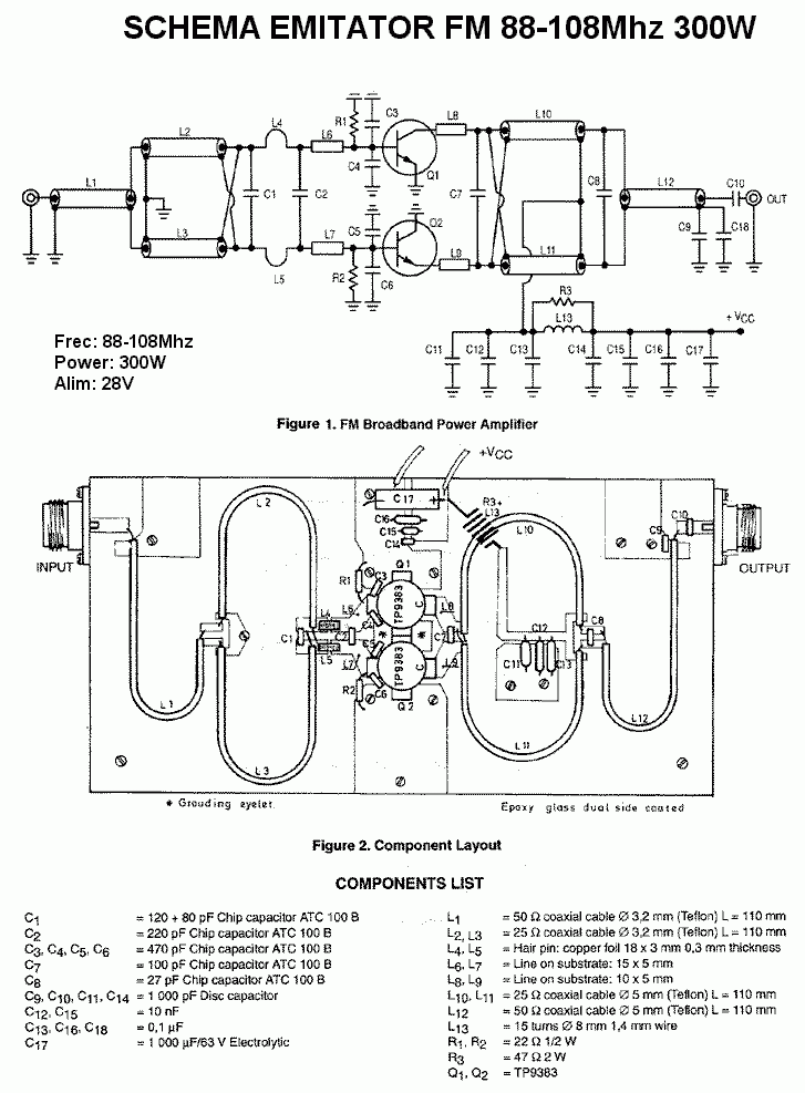 300w rf power amplifier circuit
