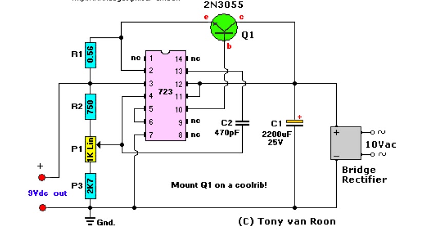 9 v power supply electronic circuit