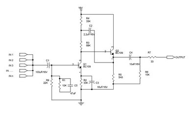 Electronic Diagram Mixer Audio circuit