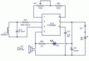 metal detector using cs209a circuit