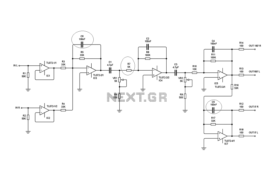 Subwoofer Filter Circuit Using Op Amp Tl072 Audio Circuits