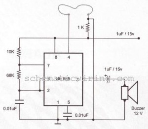 burglar alarm using ic timer 555556