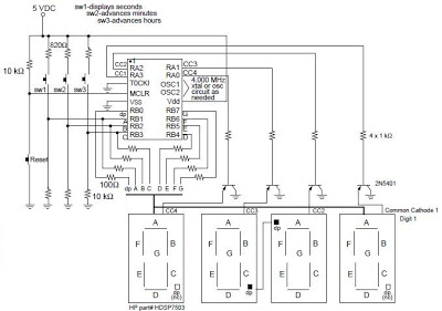 digital clock using with pic16c54