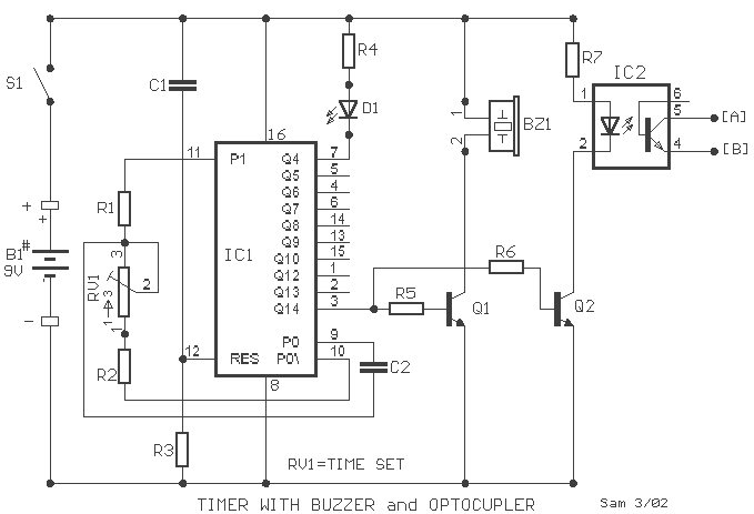 Timer Circuit with optocoupler circuit