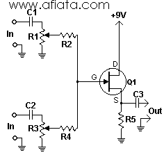 audio mixer circuit diagram using fet 2n3819