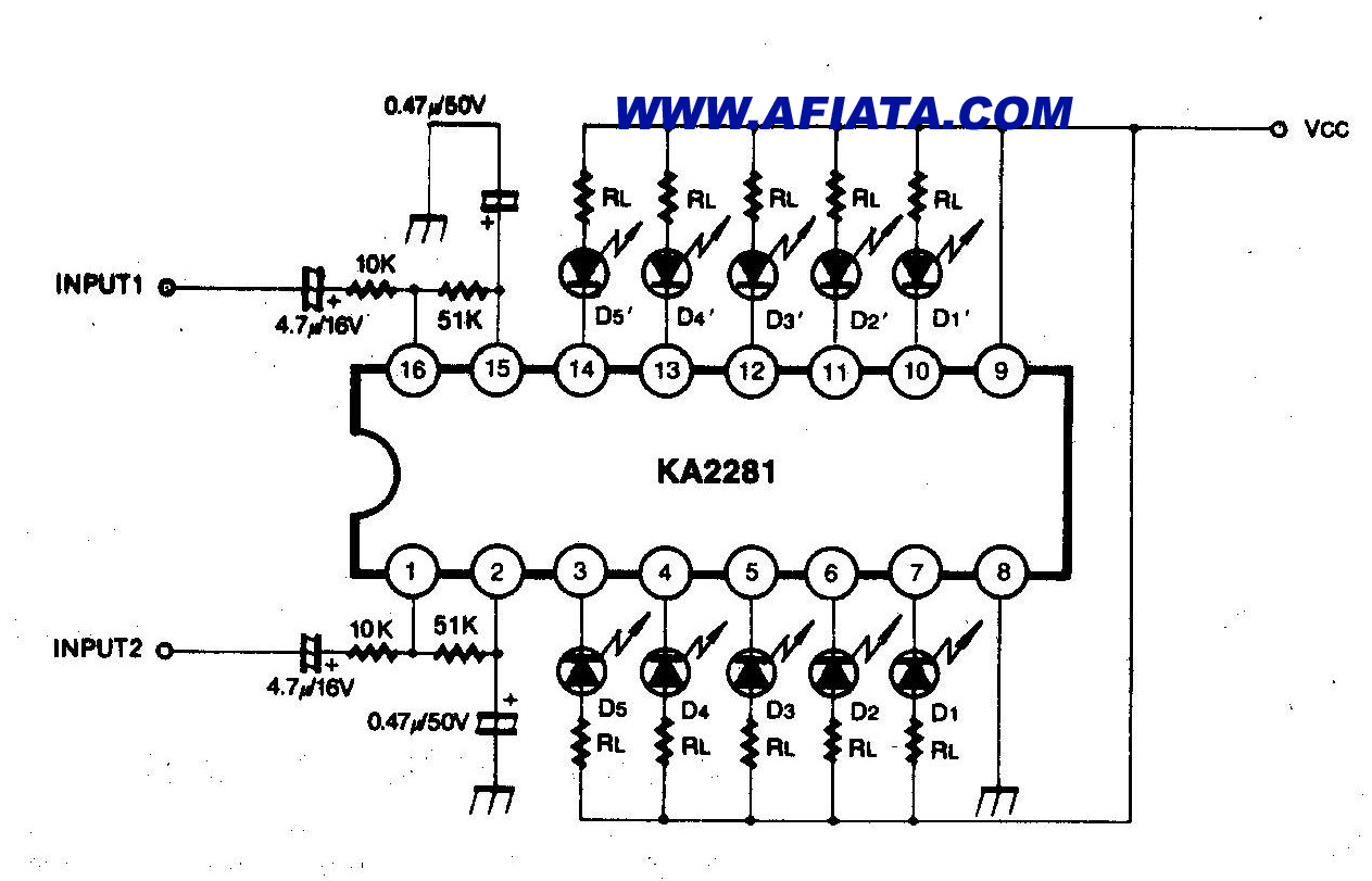 stereo audio vu meter circuit