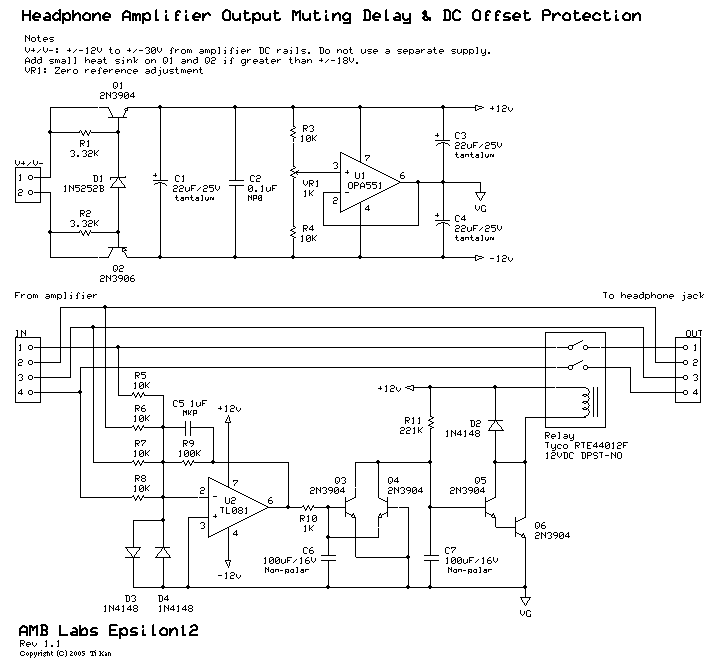 A muting delay & DC offset protection circuit