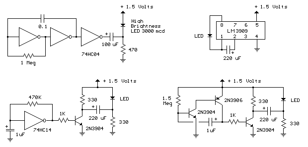 1 5 volt led flashers circuit