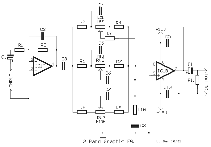 3 band equalizer circuit