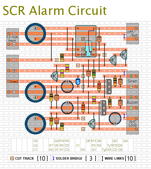 expandable scr based burglar alarm circuit