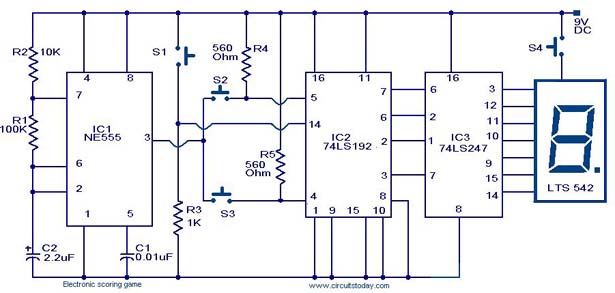 Scoring Game Circuit-DescriptionCircuit PartsDiagram circuit