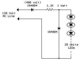 line powered white leds circuit