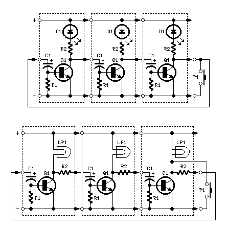 LEDs or lamps sequencer circuit