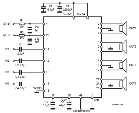 Car Audio Amplifier With TDA7381 IC