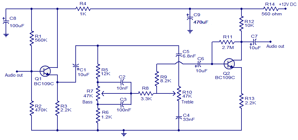 Baxendall tone control circuit