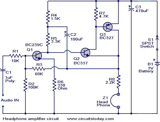 Head phone amplifier circuit