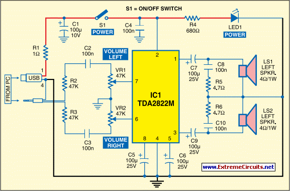 USB Powered Audio Power Amplifier