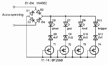 LED Battery indicator circuit