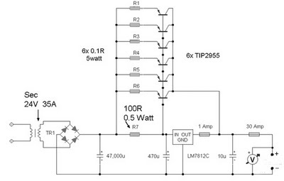 35 Ampere Power Supply circuit