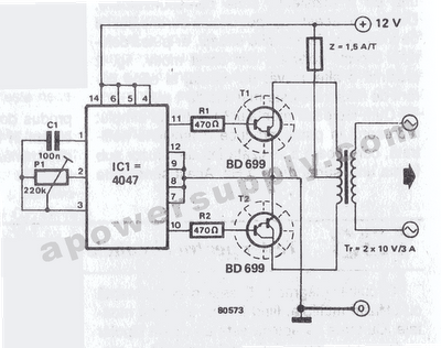 12vdc 220vac inverter using cmos cd4047