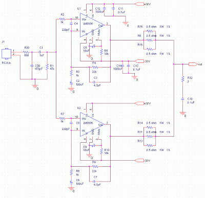 200W Stereo High Power Amplifier LM3886 circuit