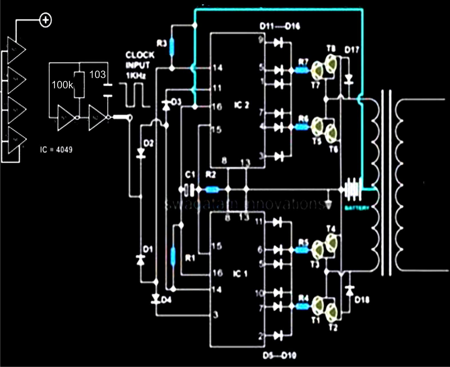 modified sine wave inverter circuit – Circuit Schematic