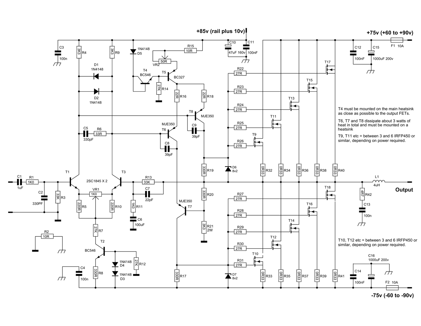600 Watt Mosfet Power Amplifier with PCB Schematic Diagram circuit