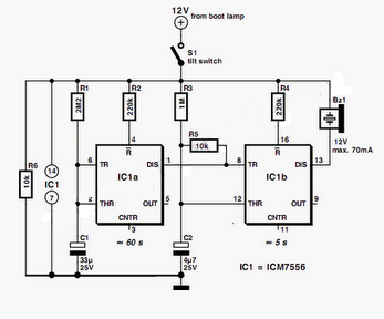 Car Boot Light Warning circuit