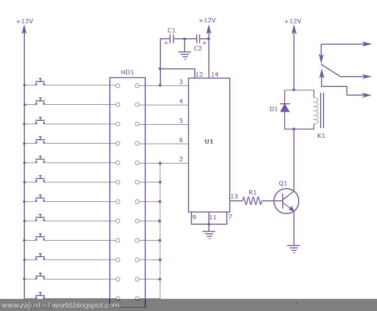 combination lock in electronic circuit