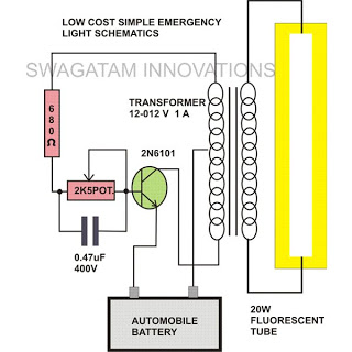 simple 20 watt tube emergency light
