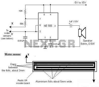 Rain and water alarm circuit