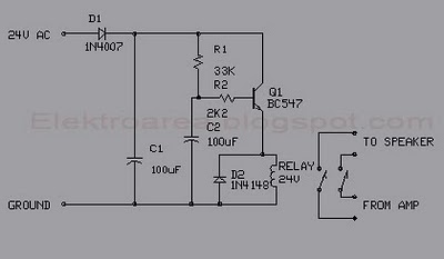 simple delay speaker circuit schematic