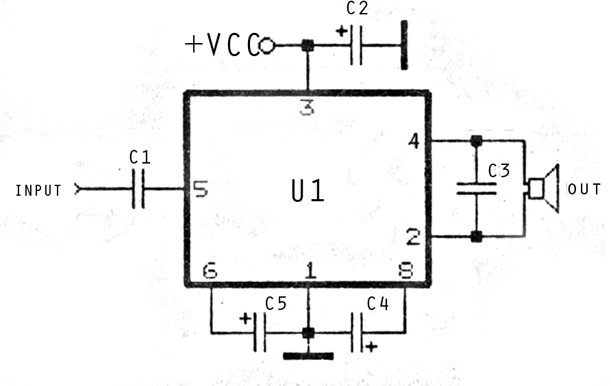 mini and simple power amplifier circuit
