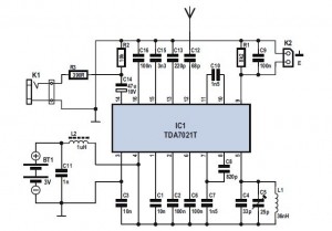 fm radio receiver circuit with ic tda circuit