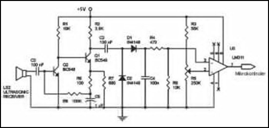 Ultrasonic Wave Receiver Circuit Schematic Diagram circuit