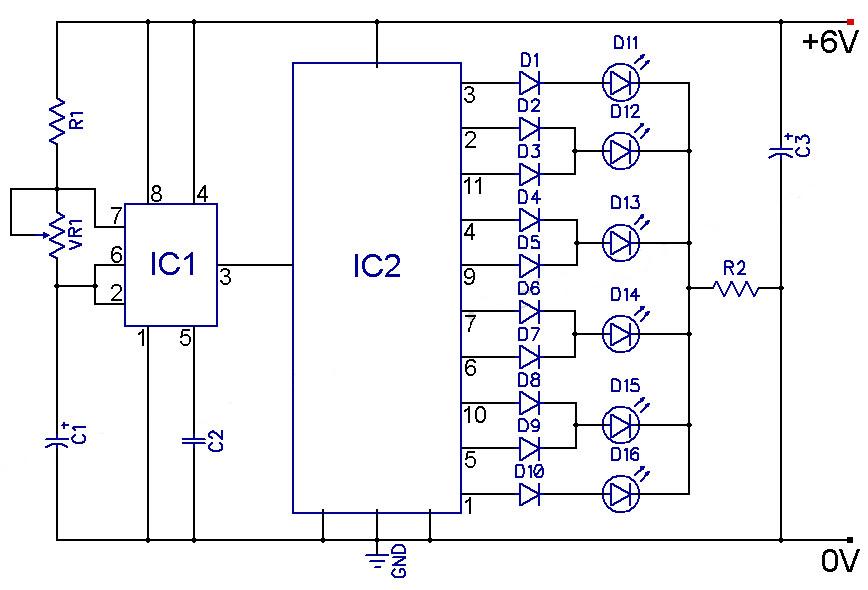 Knight Rider Running Light Schematic circuit