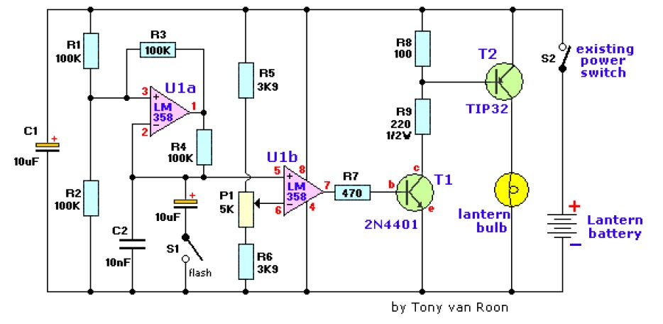 lantern dimmer flasher circuit diagram