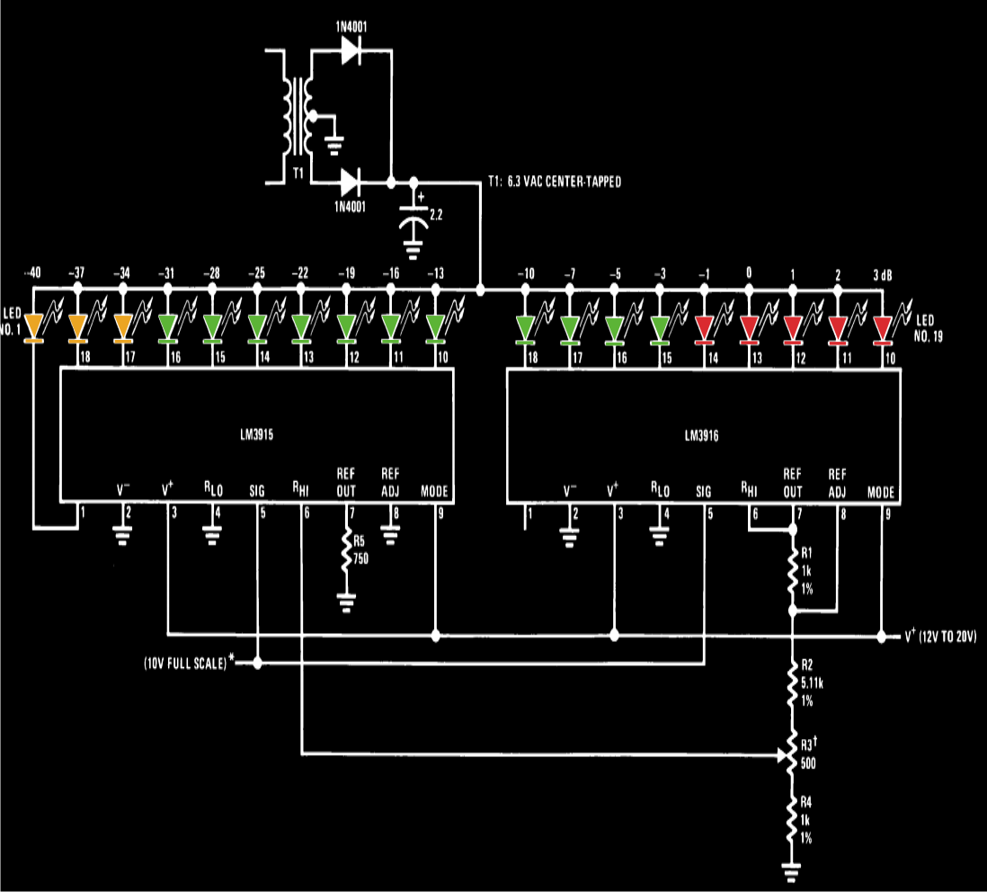 how to make simple vu meter circuit at