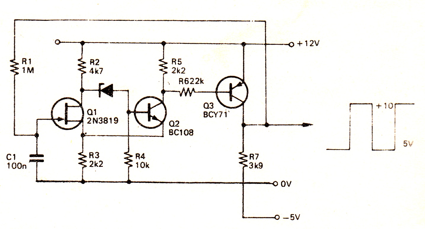 Simple Square Wave Generator Circuits circuit