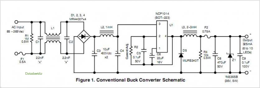 700 Ma Led Power Supply circuit using Monolithic Controller circuit