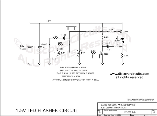 15v led flasher version b circuit