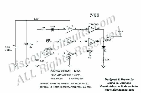 15 v led flasher schematics circuit