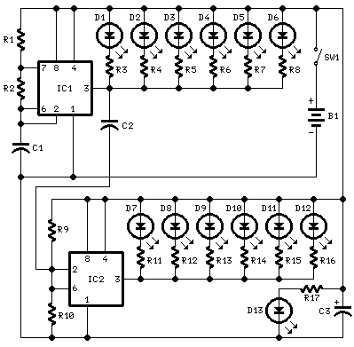 Bicycle back Safety Lights circuit