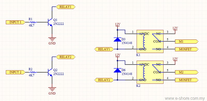MOSFET + Relay to Control a Motor