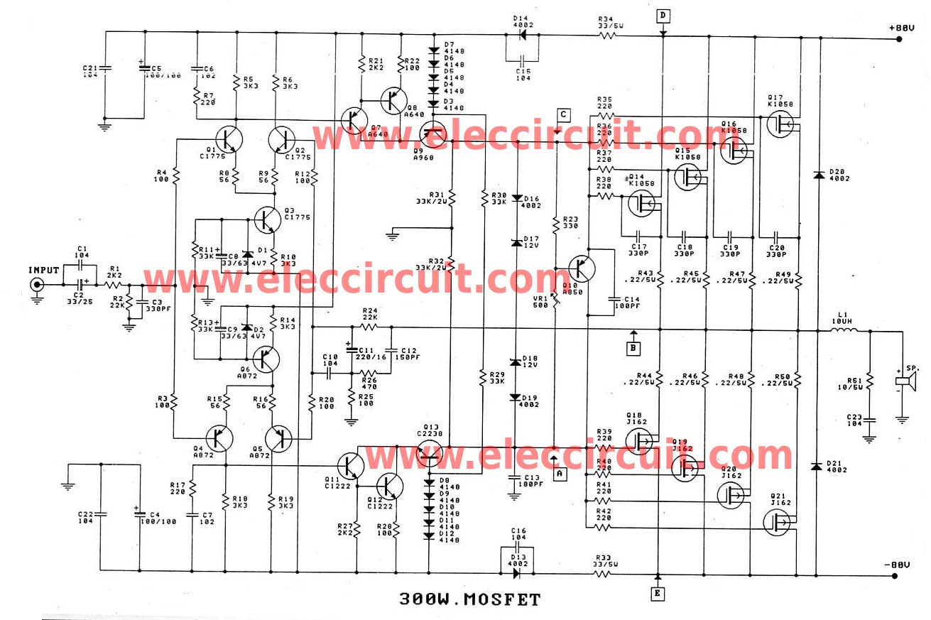 300 watt 1200 watt MOSFET Amplifier for professionals only