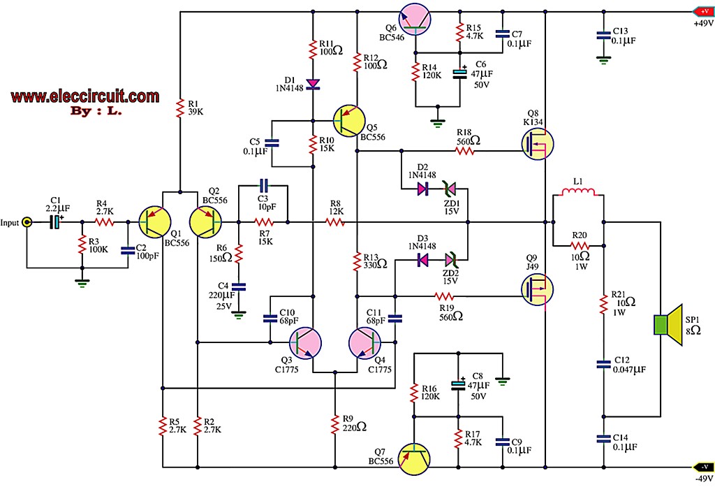 First POWER MOSFET Amplifier by K134+J49