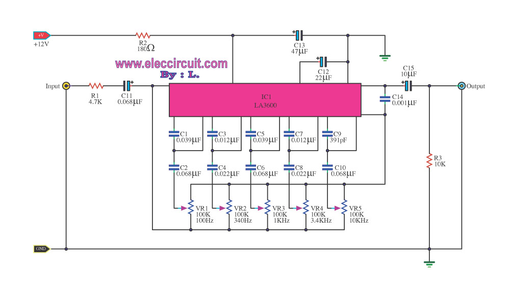 5 Channels Graphic Equalizer by LA3600