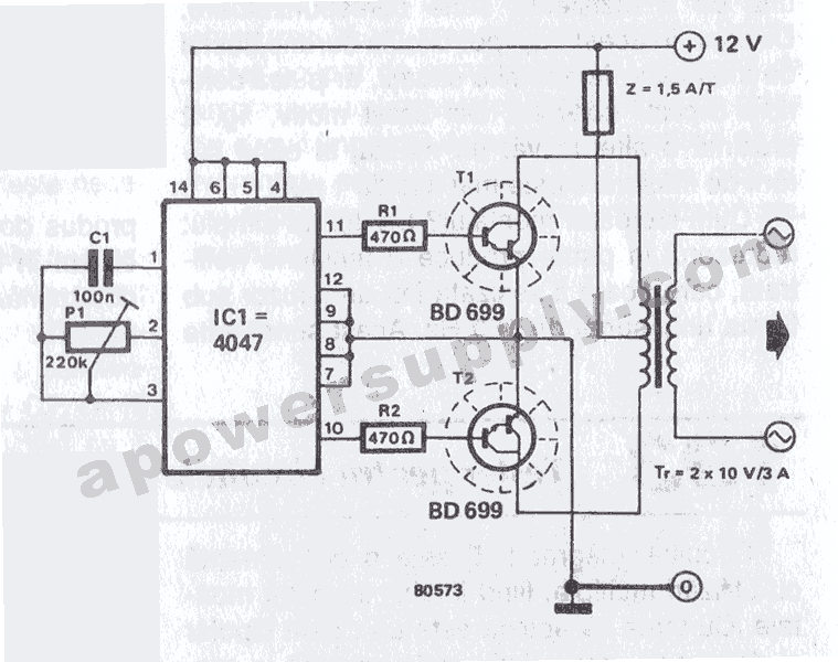 Transistor inverter circuit 6 circuit